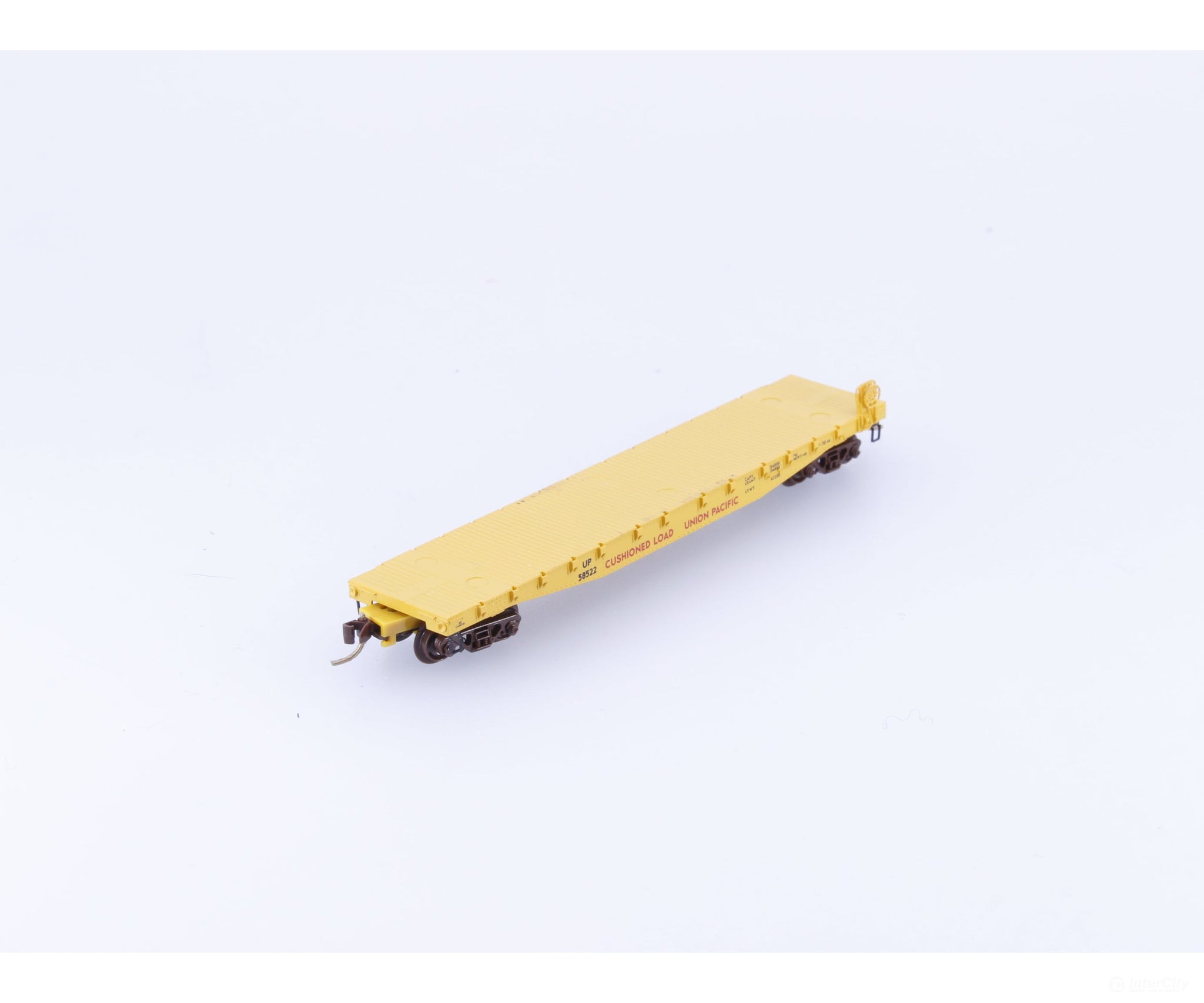 Micro Trains 45070 N 50’ Flat car Fishbelly Side w/Side Mount Brake Wheel #1 Union Pacific (UP) 58522 - Freight Cars