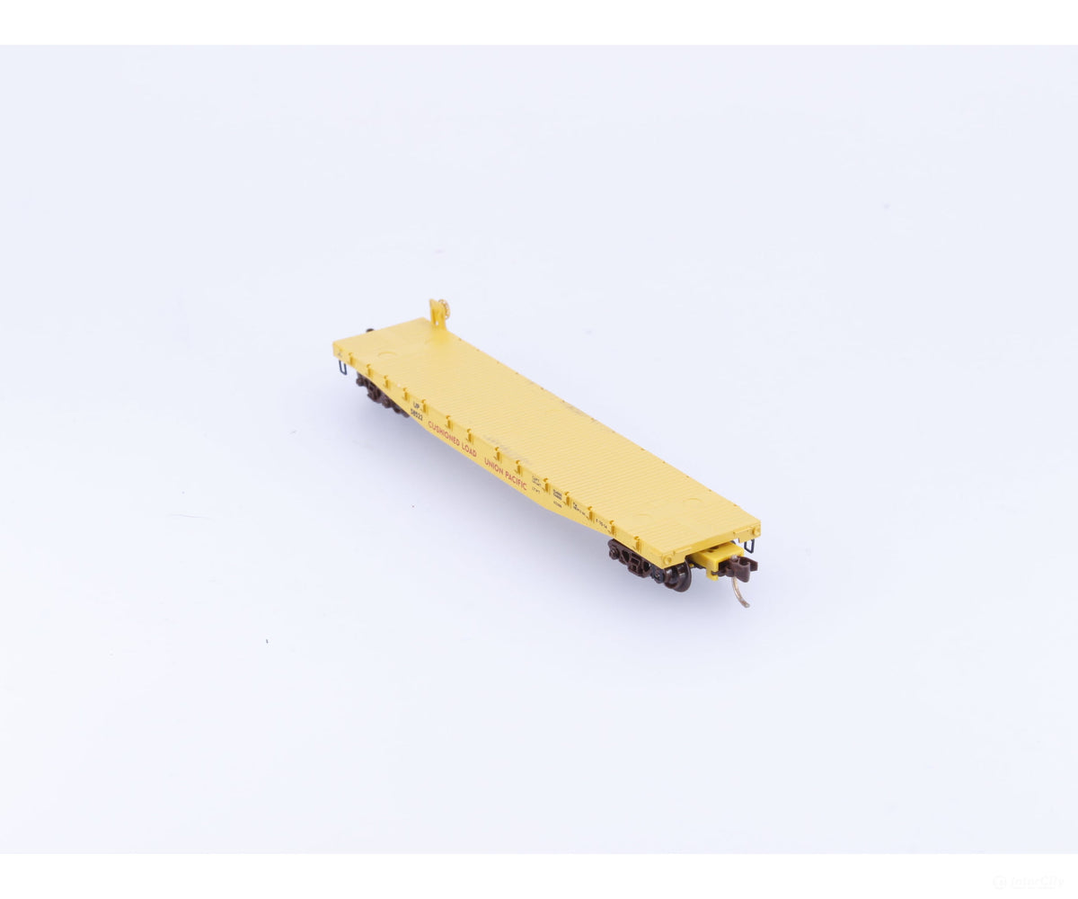 Micro Trains 45070 N 50’ Flat car Fishbelly Side w/Side Mount Brake Wheel #3 Union Pacific (UP) 58522 - Freight Cars