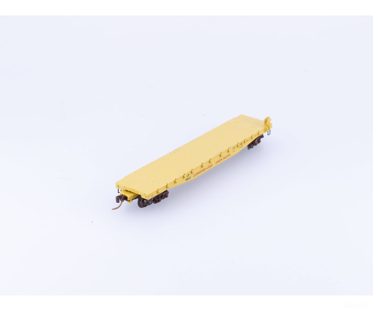 Micro Trains 45070 N 50’ Flat car Fishbelly Side w/Side Mount Brake Wheel #4 Union Pacific (UP) 58522 - Freight Cars