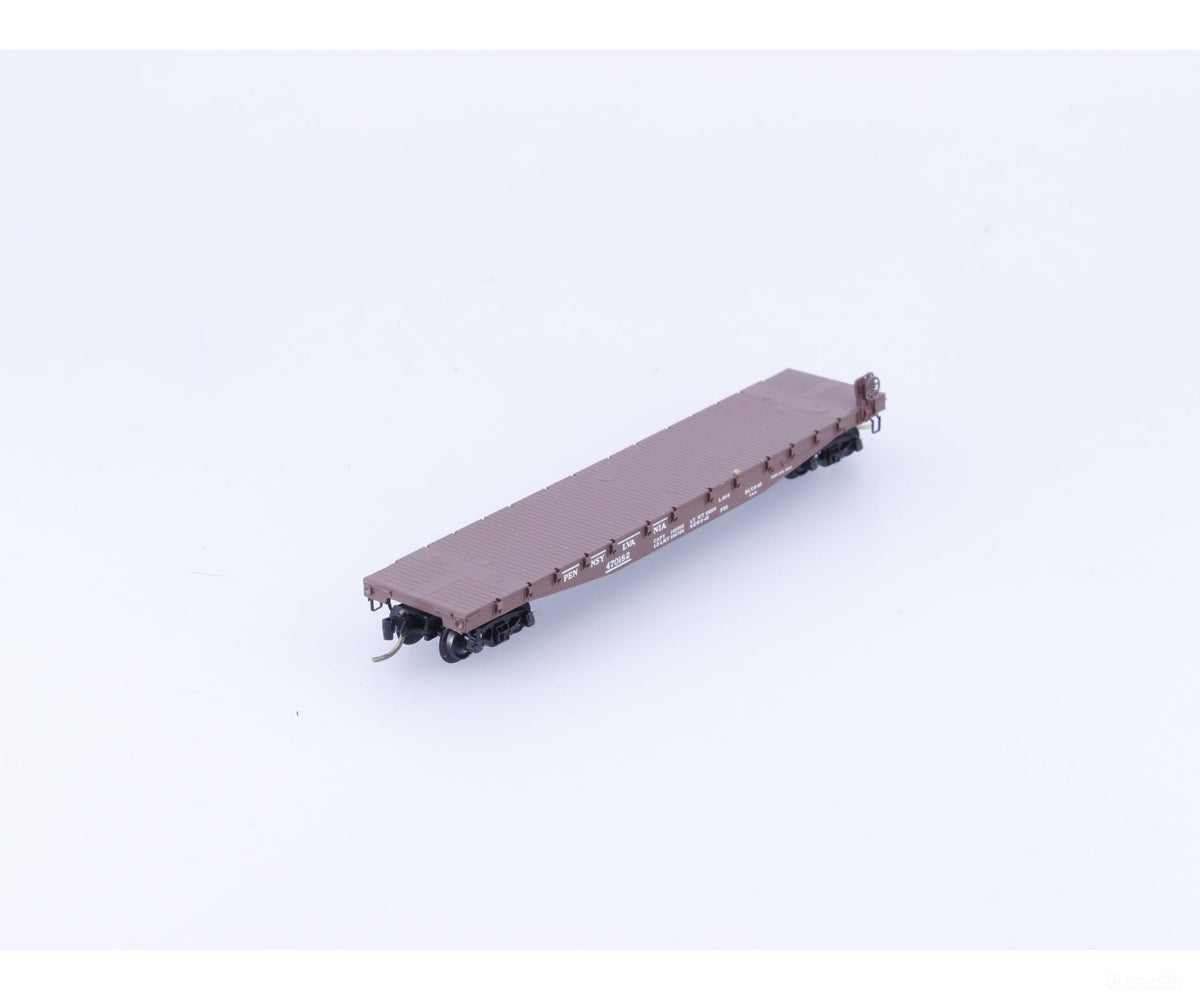 Micro Trains 45140 N 50’ Flat car Fishbelly Side w/Side Mount Brake Wheel Pennsylvania Railroad (PRR) 470182 - Freight