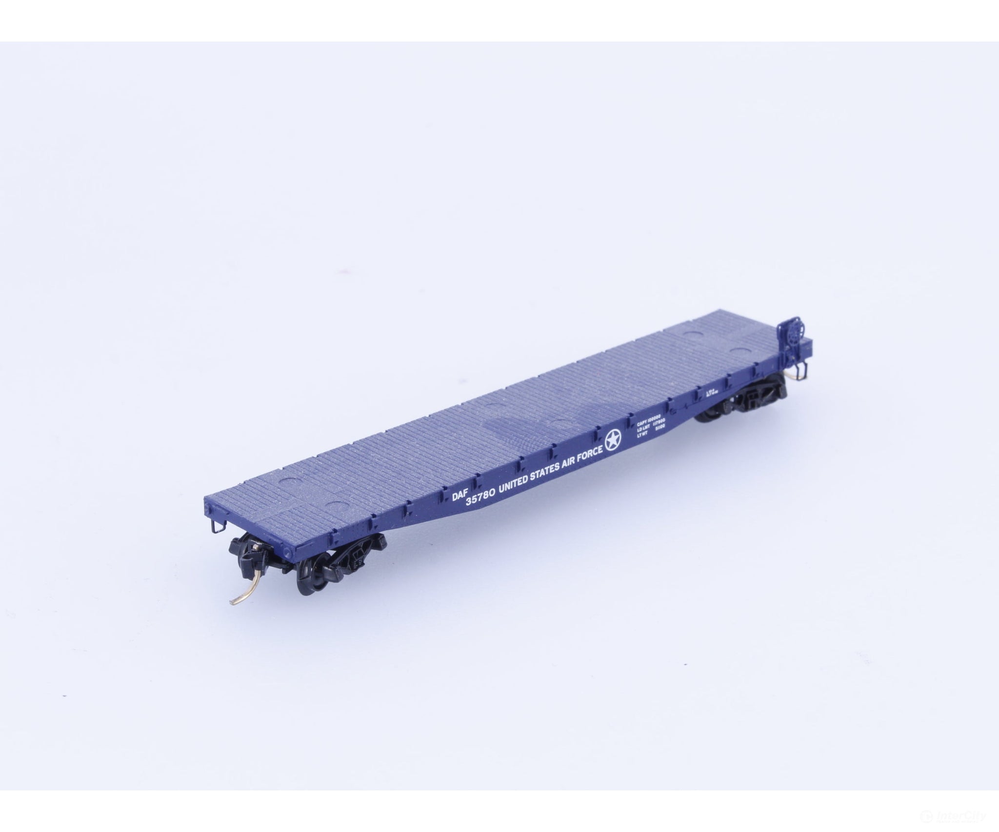 Micro Trains 45190 N 50’ Fishbelly Side Flatcar with Side Mount Brake Wheel U.S. Air Force (DAF) #2 35780 Freight Cars