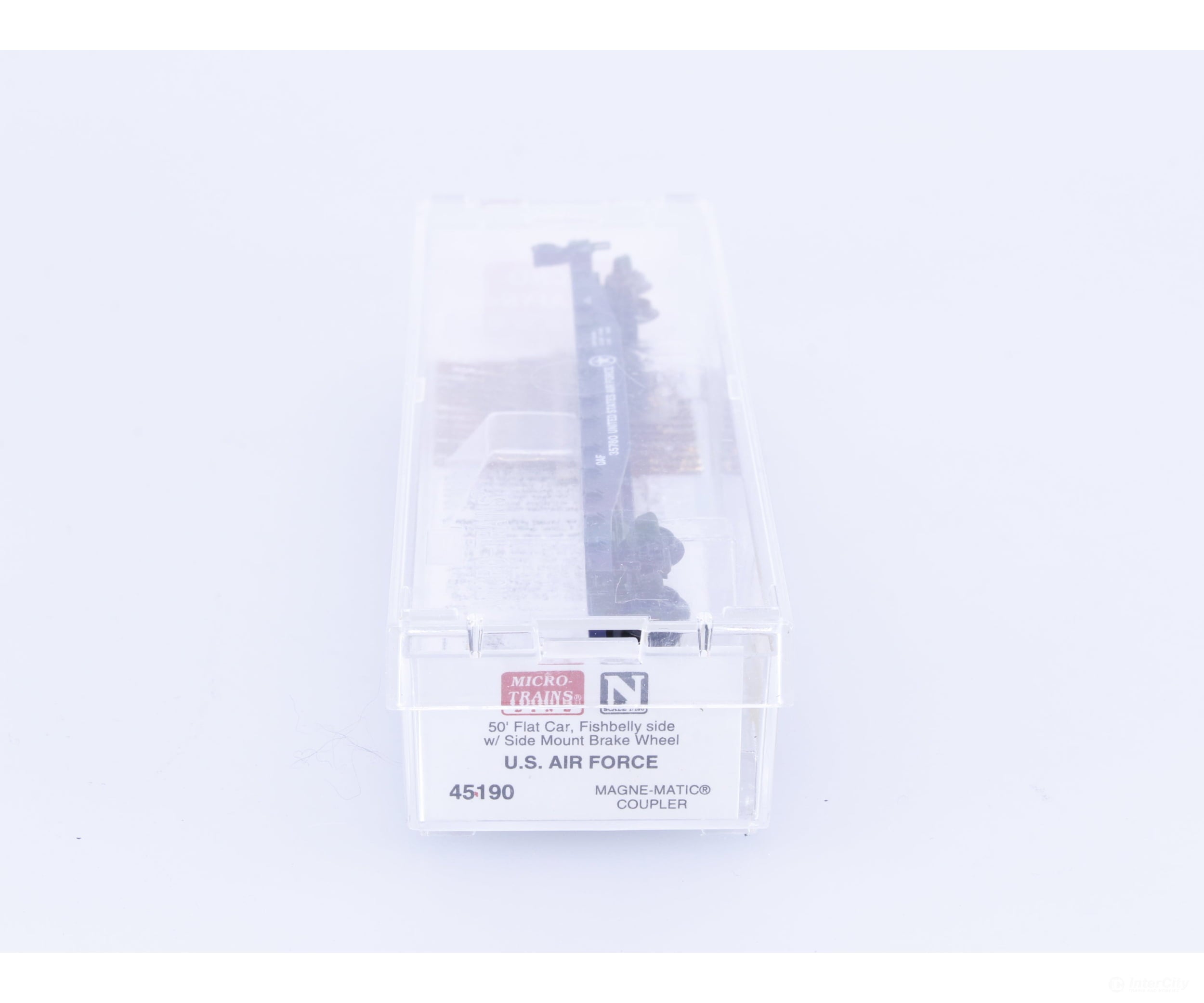 Micro Trains 45190 N 50’ Fishbelly Side Flatcar with Side Mount Brake Wheel U.S. Air Force (DAF) #2 35780 Freight Cars