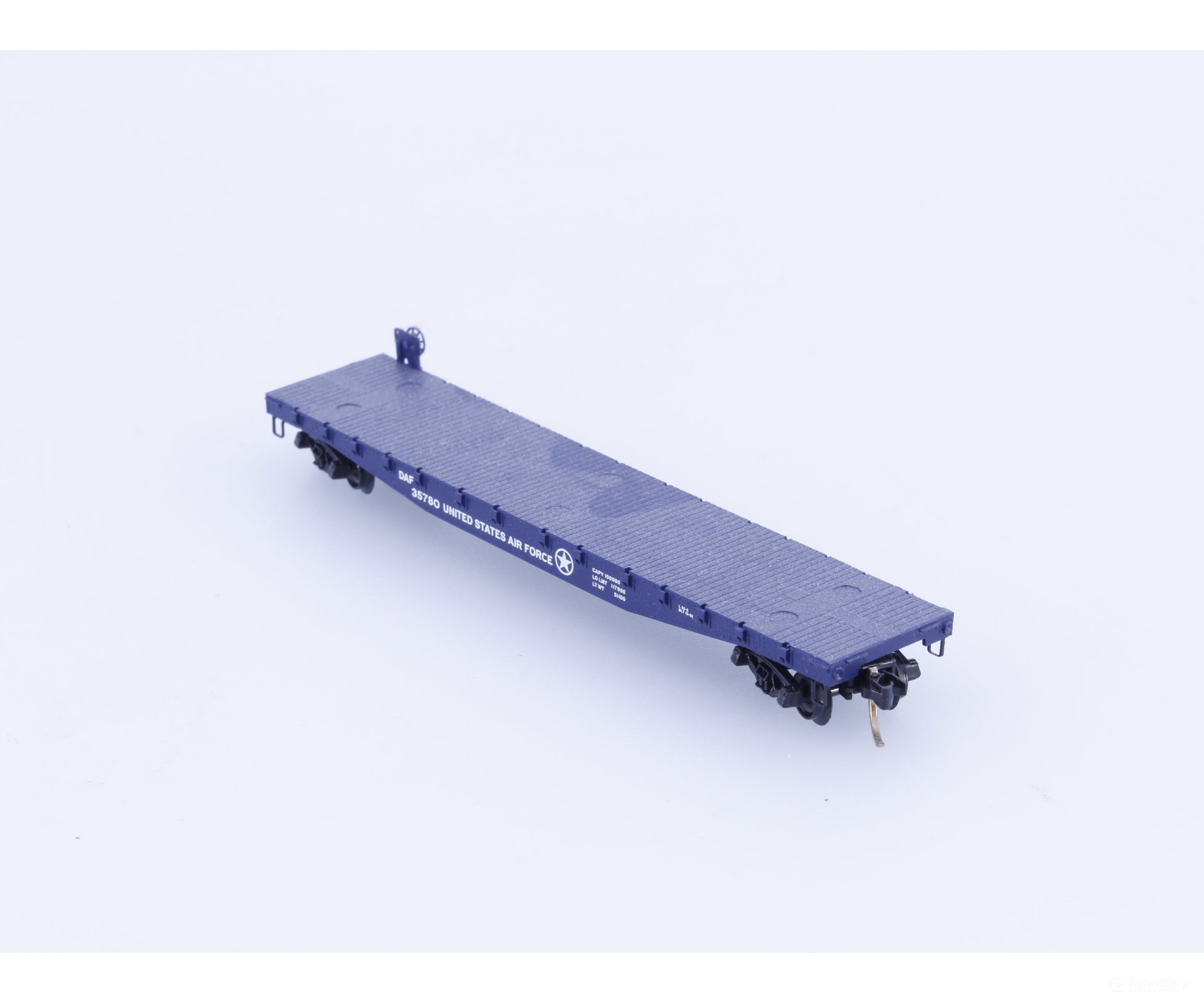 Micro Trains 45190 N 50’ Fishbelly Side Flatcar with Side Mount Brake Wheel U.S. Air Force (DAF) #2 35780 Freight Cars