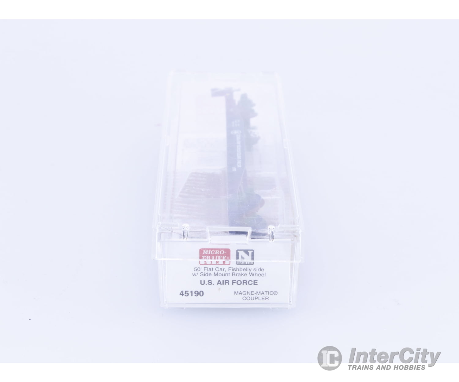 Micro Trains 45190 N 50’ Fishbelly Side Flatcar with Side Mounted Brake Wheel United States Air Force (DAF) 35780