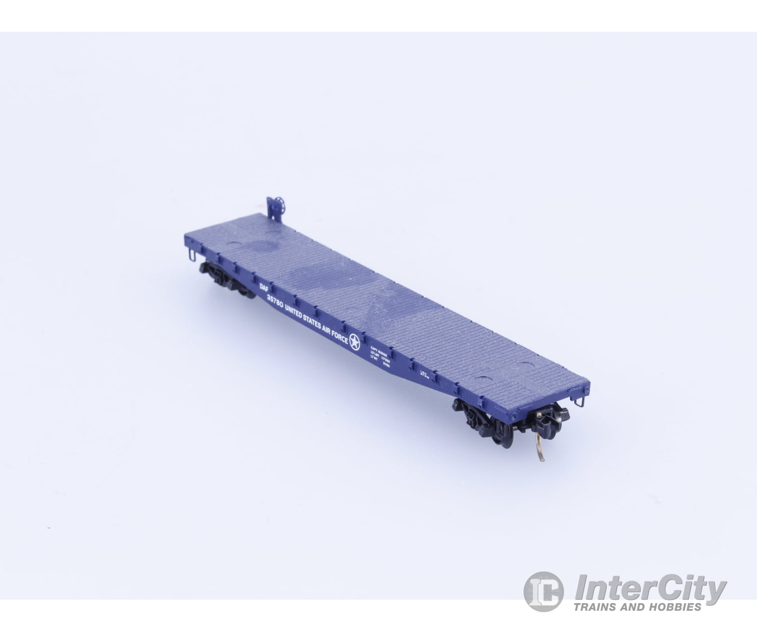 Micro Trains 45190 N 50’ Fishbelly Side Flatcar with Side Mounted Brake Wheel United States Air Force (DAF) 35780