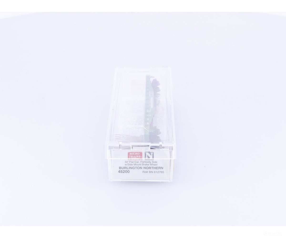 Micro Trains 45200 N 50’ Fishbelly Side Flatcar Burlington Northern (BN) 612765 - Freight Cars