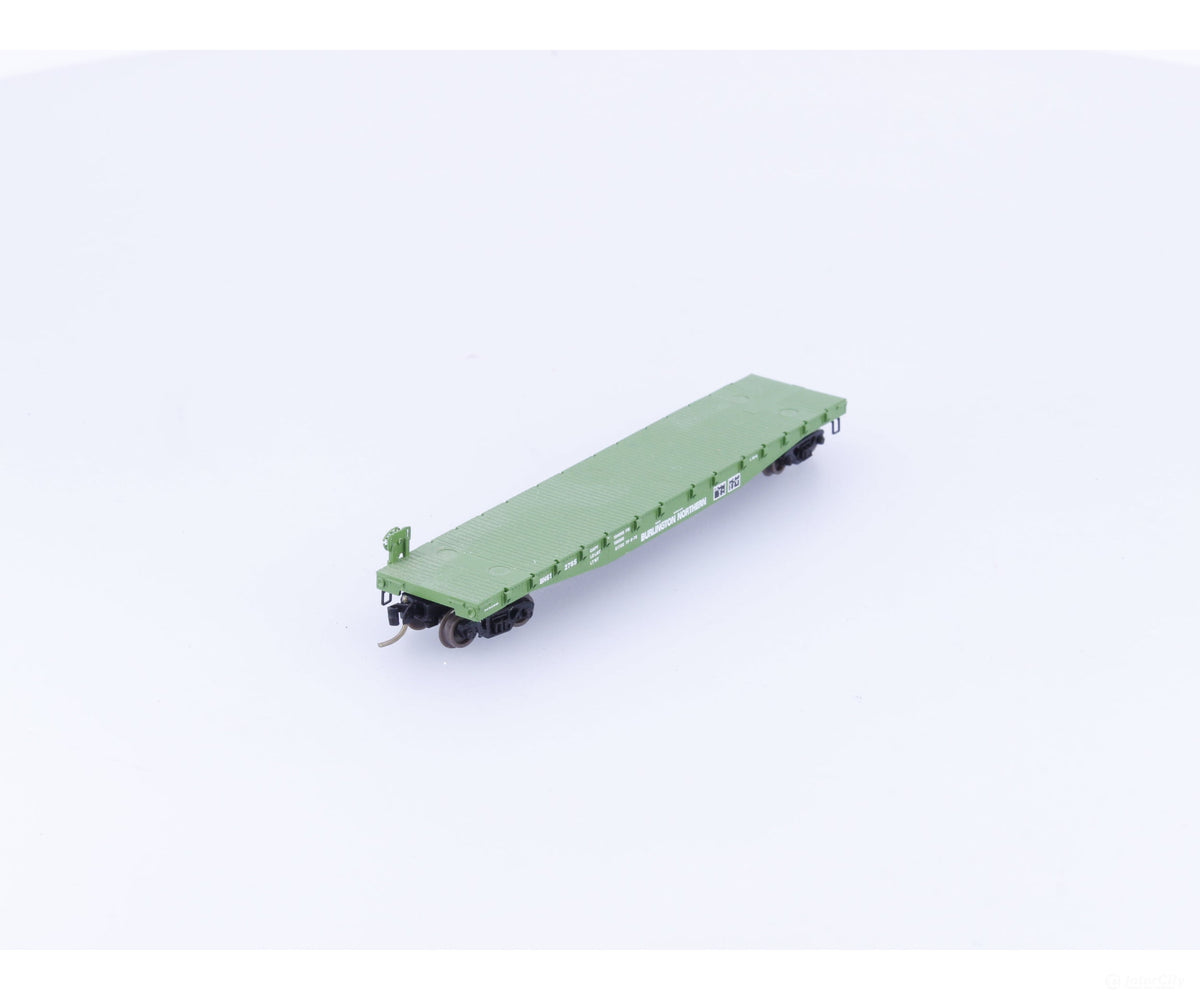Micro Trains 45200 N 50’ Flat car Fishbelly Side w/Side Mount Brake Wheel Burlington Northern (BN) 612765 - Freight Cars