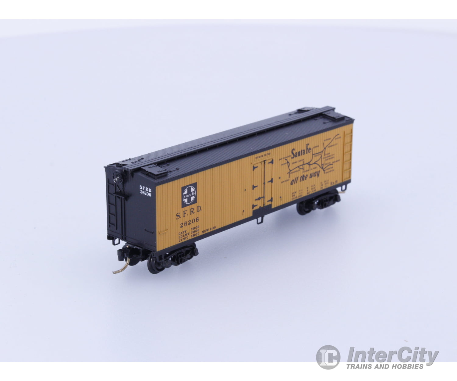 Micro Trains 47220 N Reefer 40’ Wood Sheathed Santa Fe (SF) 26206 (B) Freight Cars