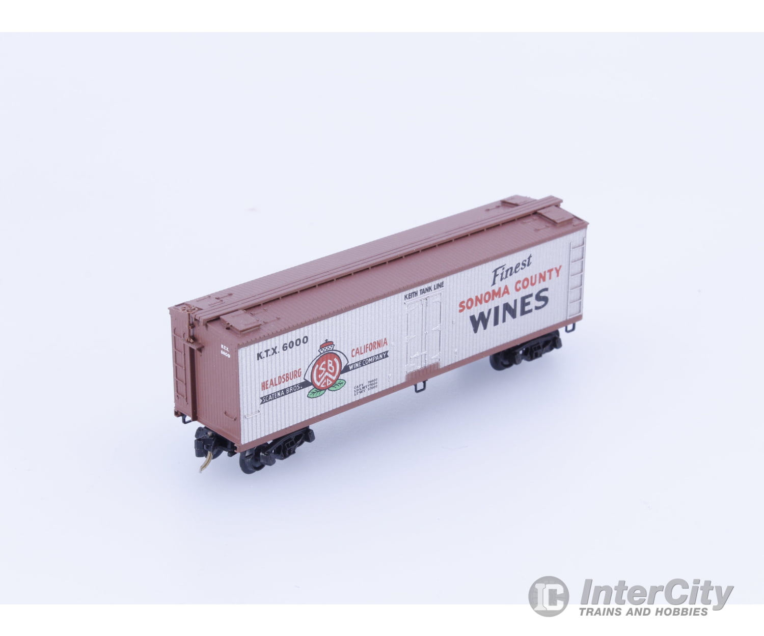 Micro Trains 49070 N 40’ Wood Ice Reefer Scatena Brothers Wine (KTX) 6000 Freight Cars