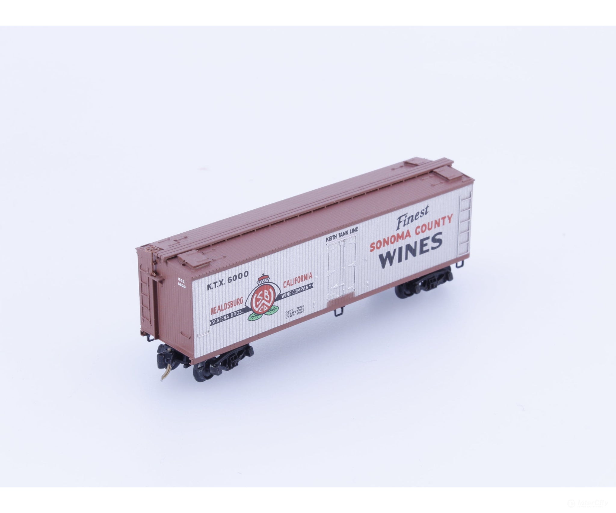 Micro Trains 49070 N 40’ Wood Ice Reefer Scatena Brothers Wine (KTX) 6000 Freight Cars