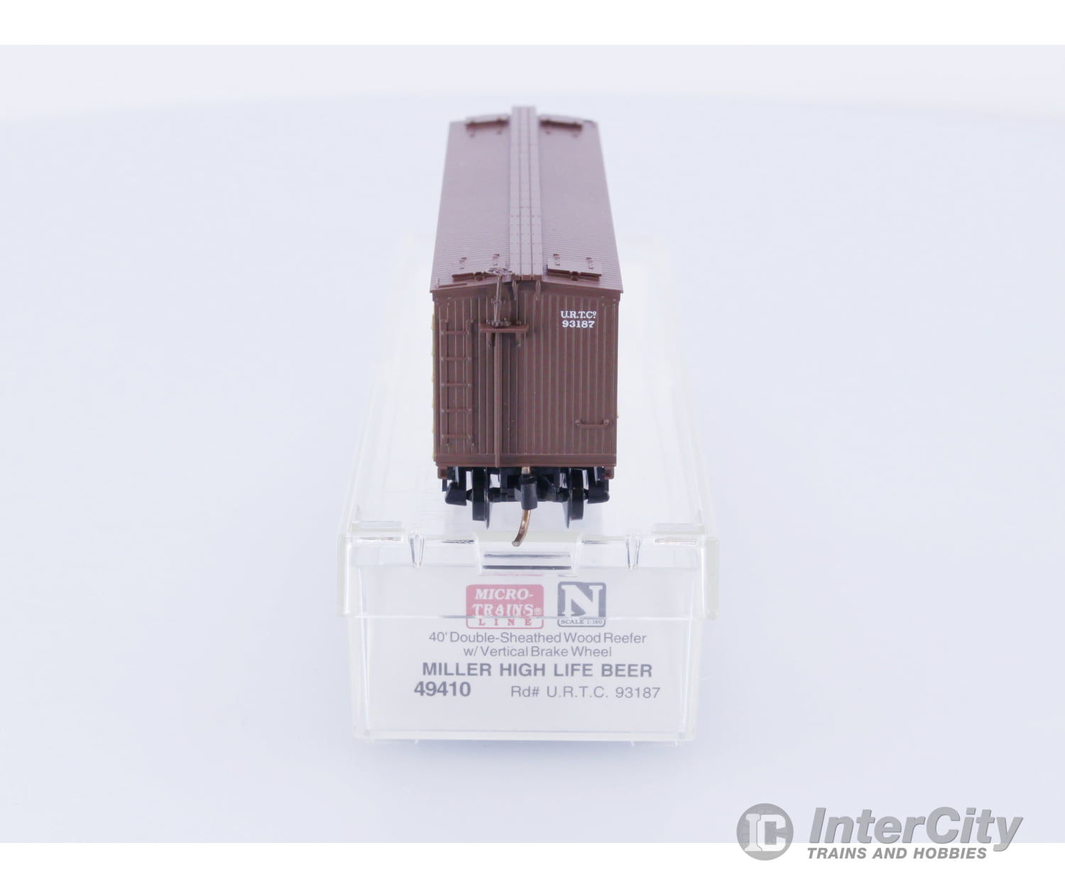 Micro Trains 49410 N Reefer Ice 40’ Wood Miller Brewing URTC 93187 Freight Cars