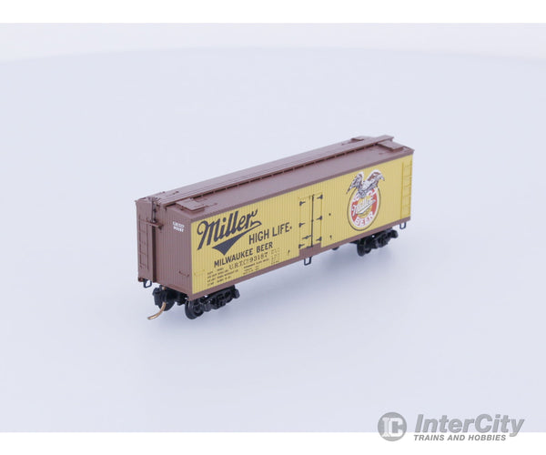 Micro Trains 49410 N Reefer Ice 40’ Wood Miller Brewing URTC 93187 Freight Cars