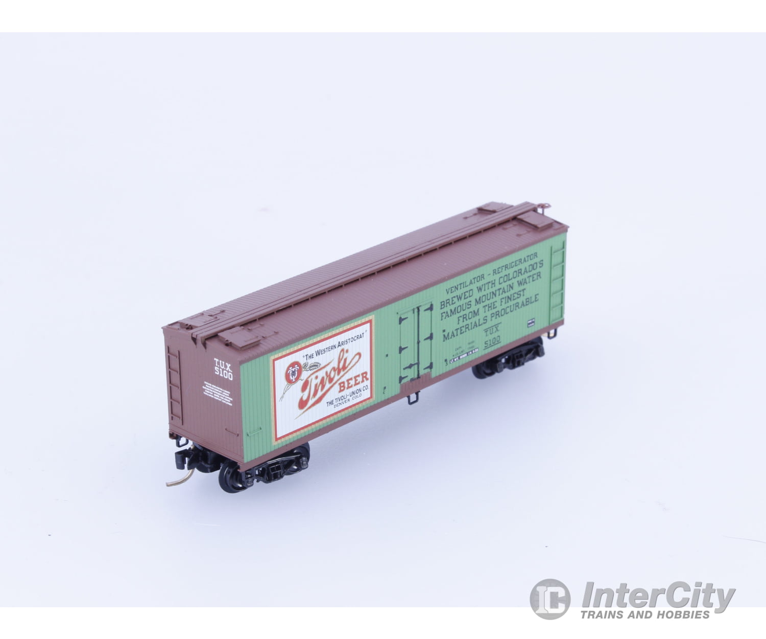 Micro Trains 49440 N 40’ Double Sheathed Wood Reefer Tivoli Beer (TUX) 5100 Freight Cars