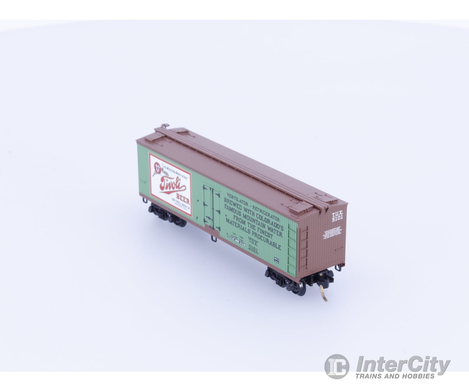 Micro Trains 49440 N 40’ Double Sheathed Wood Reefer Tivoli Beer (TUX) 5101 Freight Cars