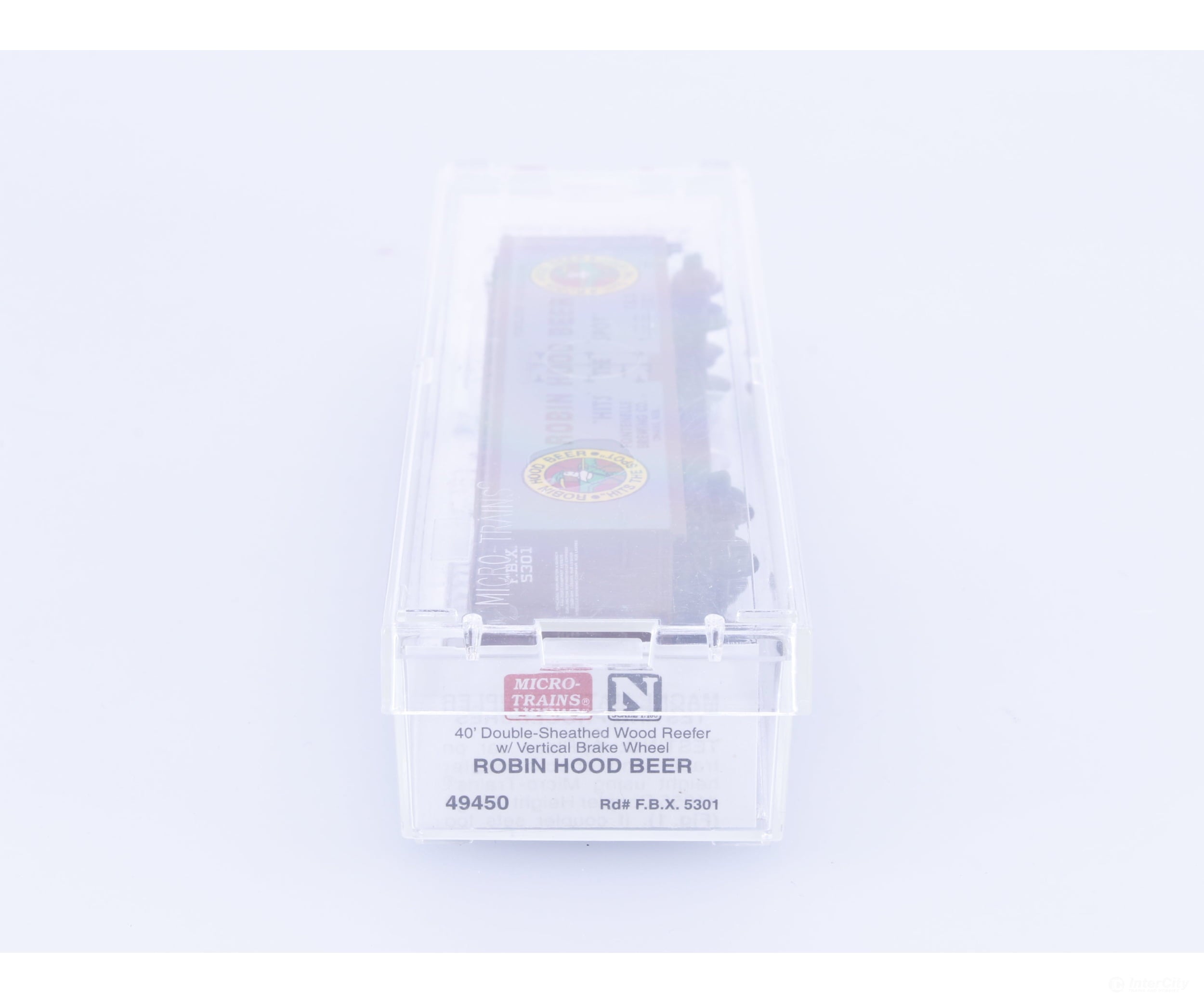 Micro Trains 49450 N 40’ Double Sheathed Wood Reefer Robin Hood Fontenelle Brewing Company (FBX) 5301 Freight Cars