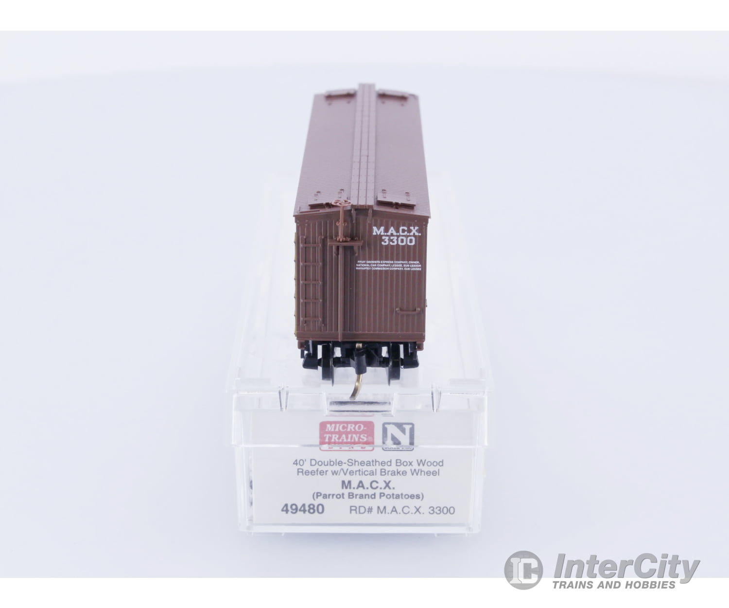 Micro Trains 49480 N Reefer Ice 40’ Wood Parrot Potatoes MACX 3300 Freight Cars