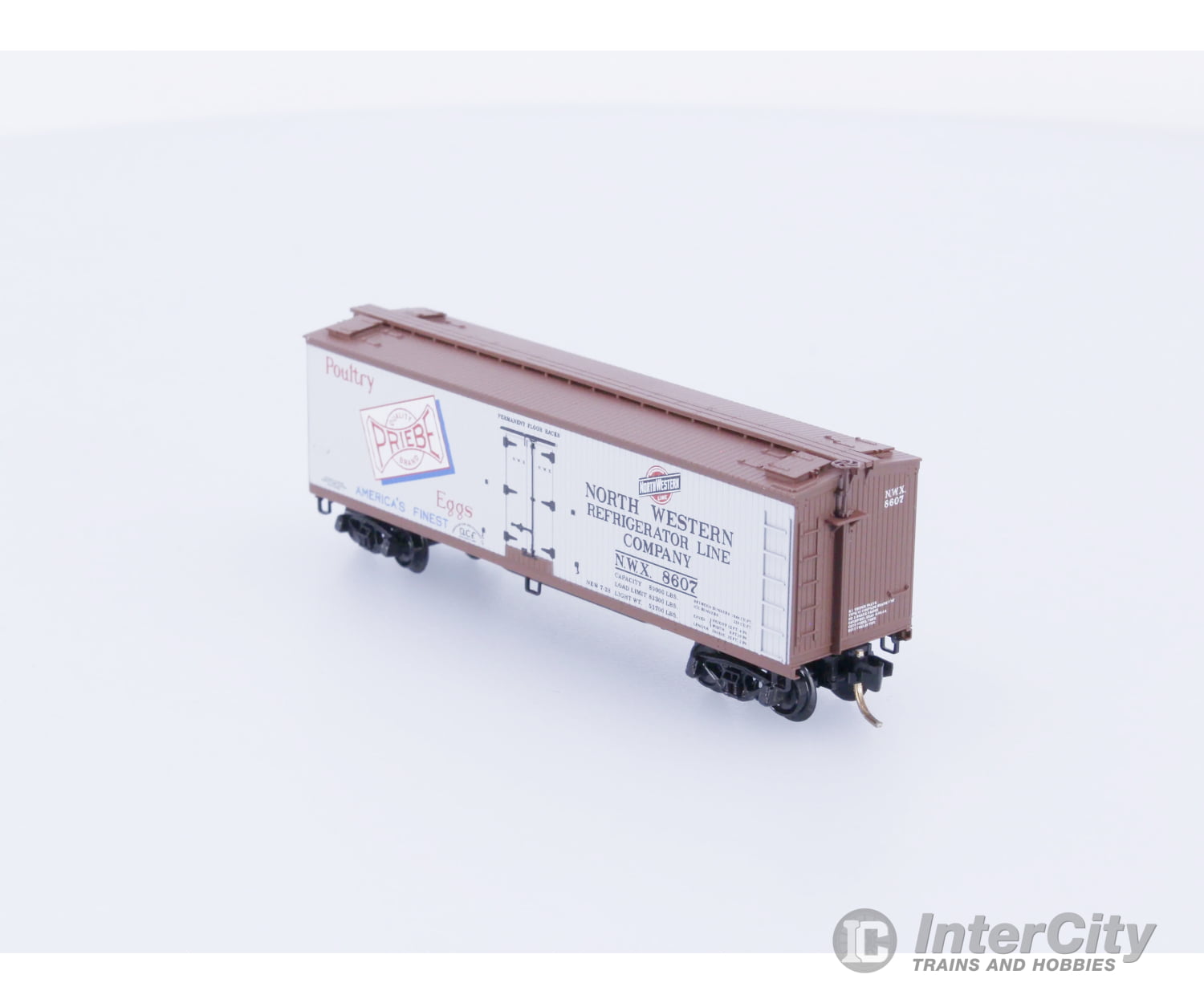 Micro Trains 49520 N Reefer Ice 40’ Wood North Western Refrigerator NWX 8607 Freight Cars