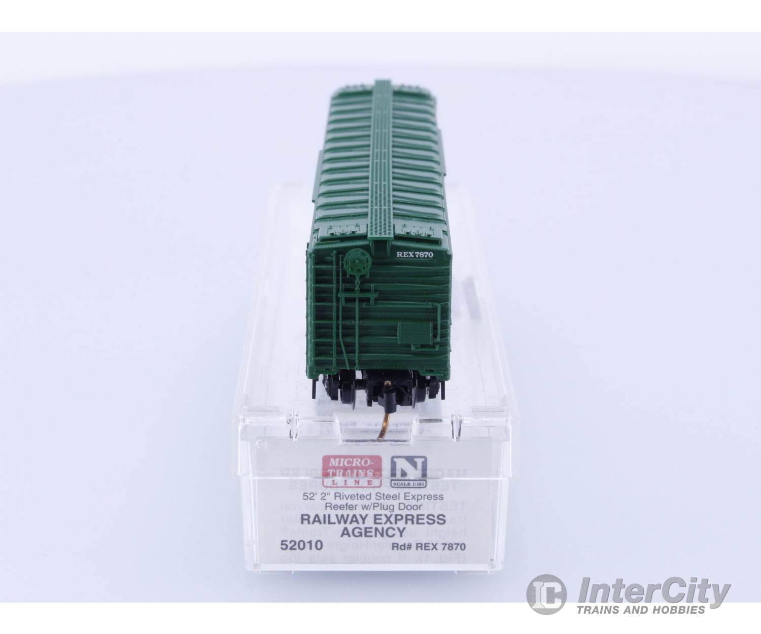 Micro Trains 52010 N 52’ 2’’ Riveted Steel Express Reefer Railway Express Agency (REX) 7870 Freight Cars