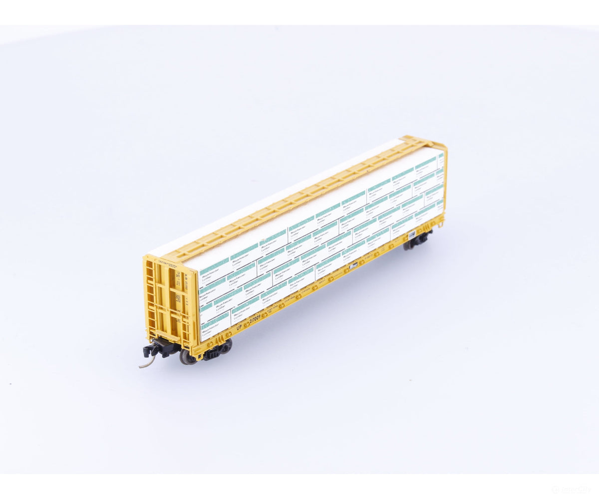 Micro Trains 53030 N 60’ 8’ Centerbeam Flat Car W Load Union Pacific (UP) 217009 - Freight Cars