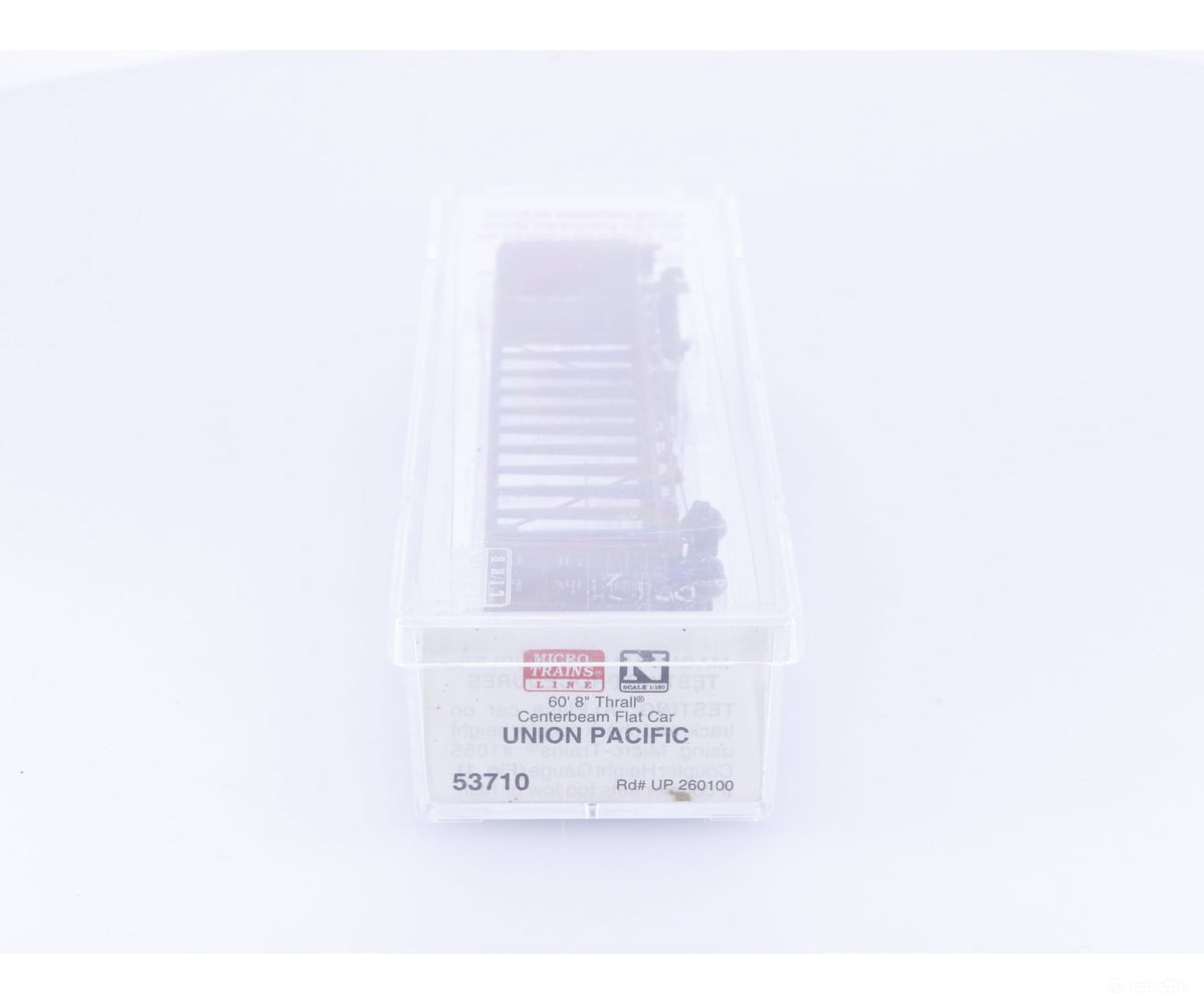 Micro Trains 53710 N 60’8’’ Thrall I-Beam Centerbeam Flatcar Union Pacific (UP) 260100 - Freight Cars