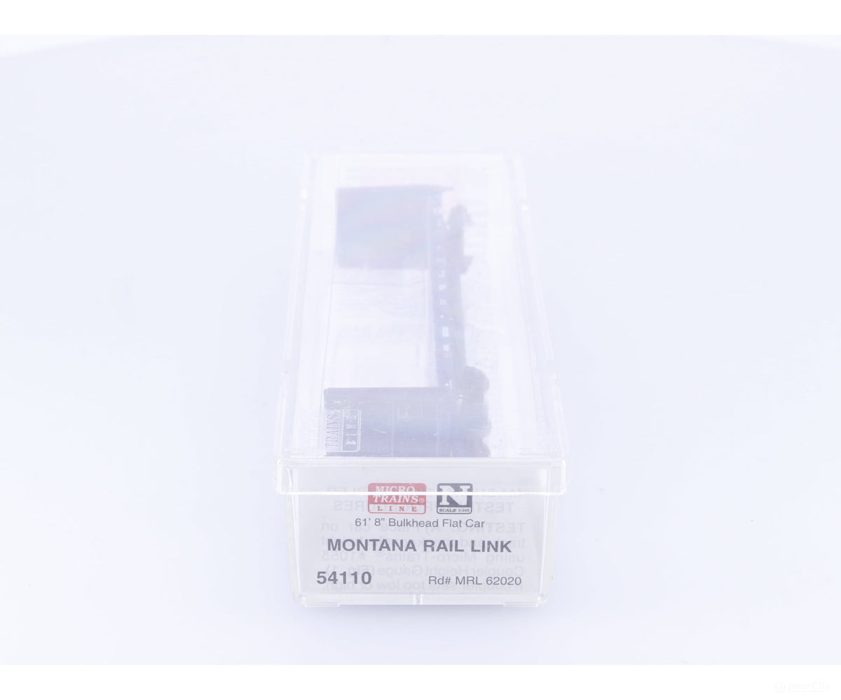 Micro Trains 54110 N 61’8’’ Bulkhead Flatcar Montana Rail Link (MRL) 62020 - Freight Cars