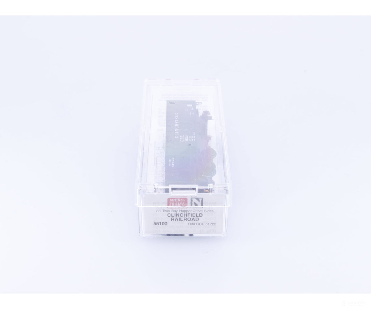 Micro Trains 55100 N 2-Bay 33’ Open Hopper Offset Side Clinchfield (CRR) 51722 - Freight Cars