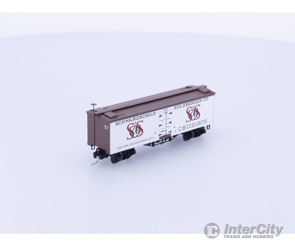 Micro Trains 58020 N 36’ Wood Sheathed Ice Reefer Schwarzchild and Sulzberger 1675 Freight Cars