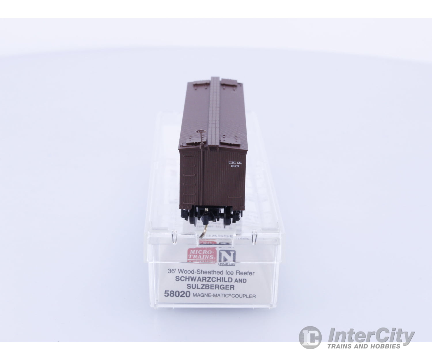 Micro Trains 58020 N 36’ Wood Sheathed Ice Reefer Schwarzchild and Sulzberger 1675 Freight Cars