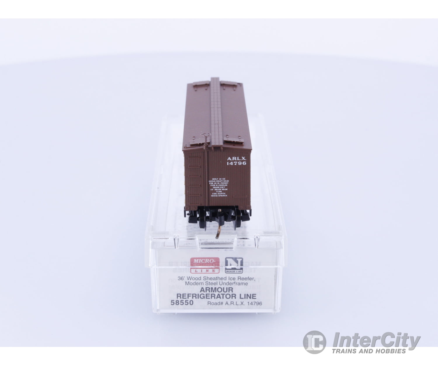 Micro Trains 58550 N 36’ Wood Sheathed Ice Reefer Armour Refrigerator Line 14796 Freight Cars