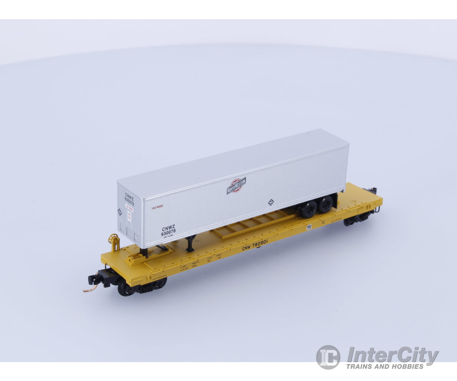 Micro Trains 64024 N 57’ 6’’ Converted Tofc Flat Car W/Trailer Chicago And North Western