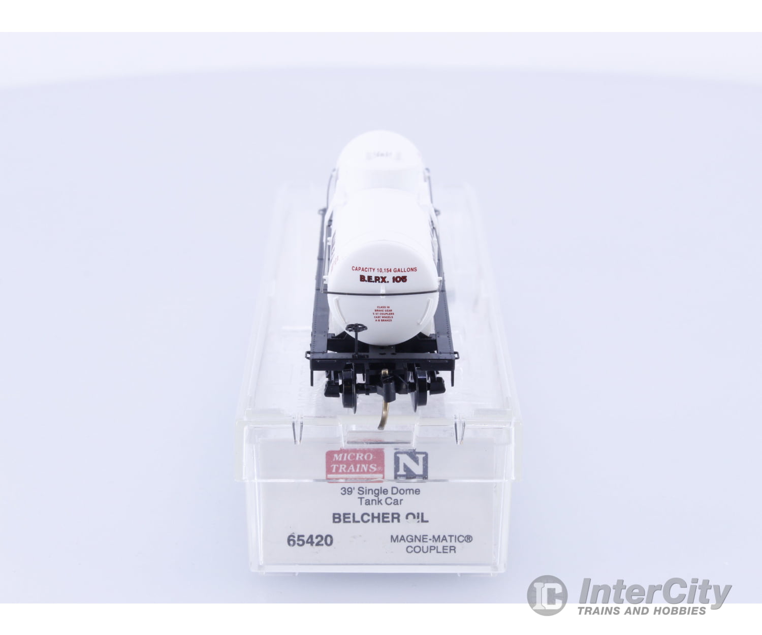 Micro Trains 65420 N Tank Car Single Dome 39’ Belcher Oil BERX 105 Freight Cars