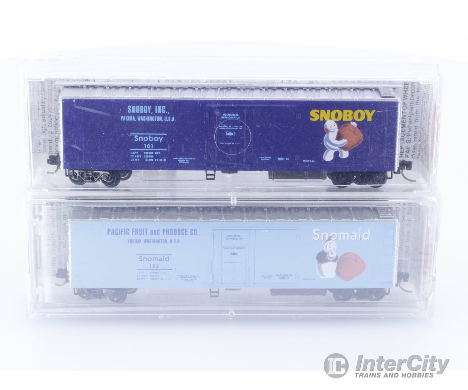 Micro Trains 69110 69120 N Snoboy & Snomaid 2-Pack 51’ 3-3/4’’ Rivet Side Mechanical Reefer