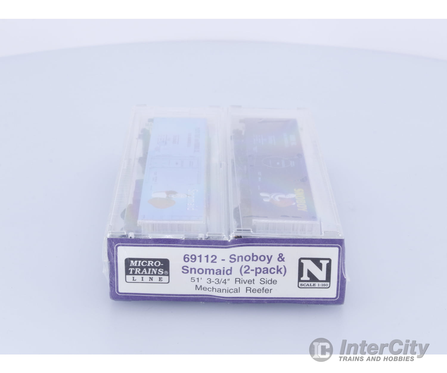 Micro Trains 69110 69120 N Snoboy & Snomaid 2-Pack 51’ 3-3/4’’ Rivet Side Mechanical Reefer