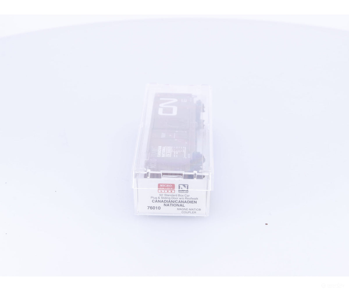 Micro Trains 76010 N 50’ Plug Door Box Car w/o roofwalk Canadian National (CN) 550235 - Freight Cars