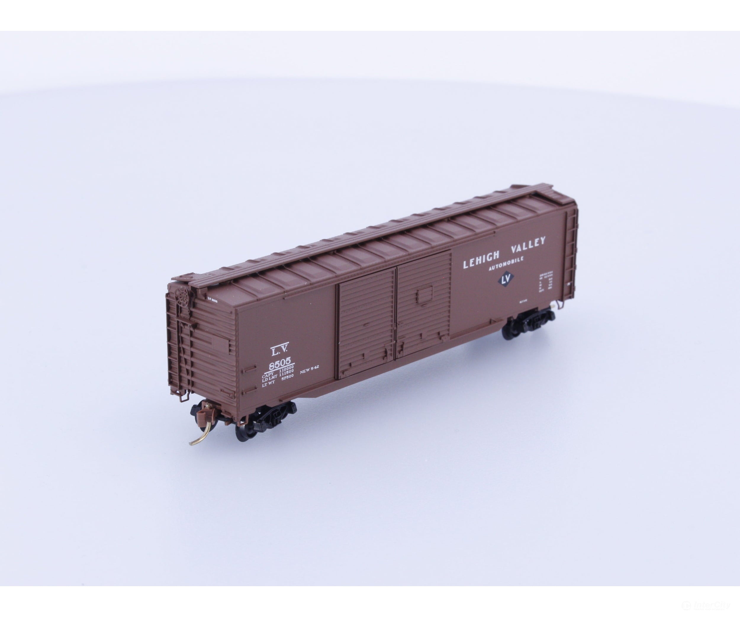 Micro Trains 78040 N 50’ Auto Box Car Double Side Doors & End Door Lehigh Valley (LV) 8505 Freight Cars