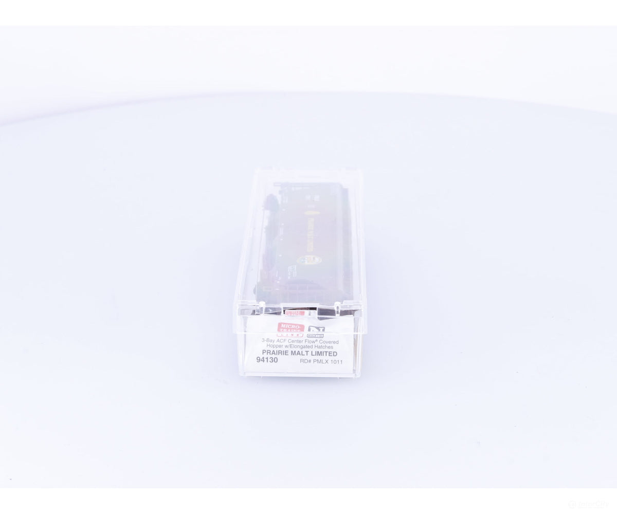 Micro Trains 94130 N 3 Bay ACF Covered Hopper Prairie Malt (PMLX) 1011 - Freight Cars