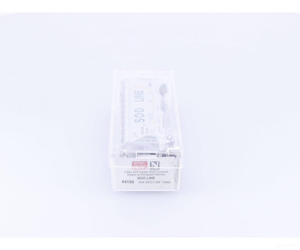 Micro Trains 94150 N 3 Bay ACF Covered Hopper #3 Soo Line (SOO) 73465 - Freight Cars