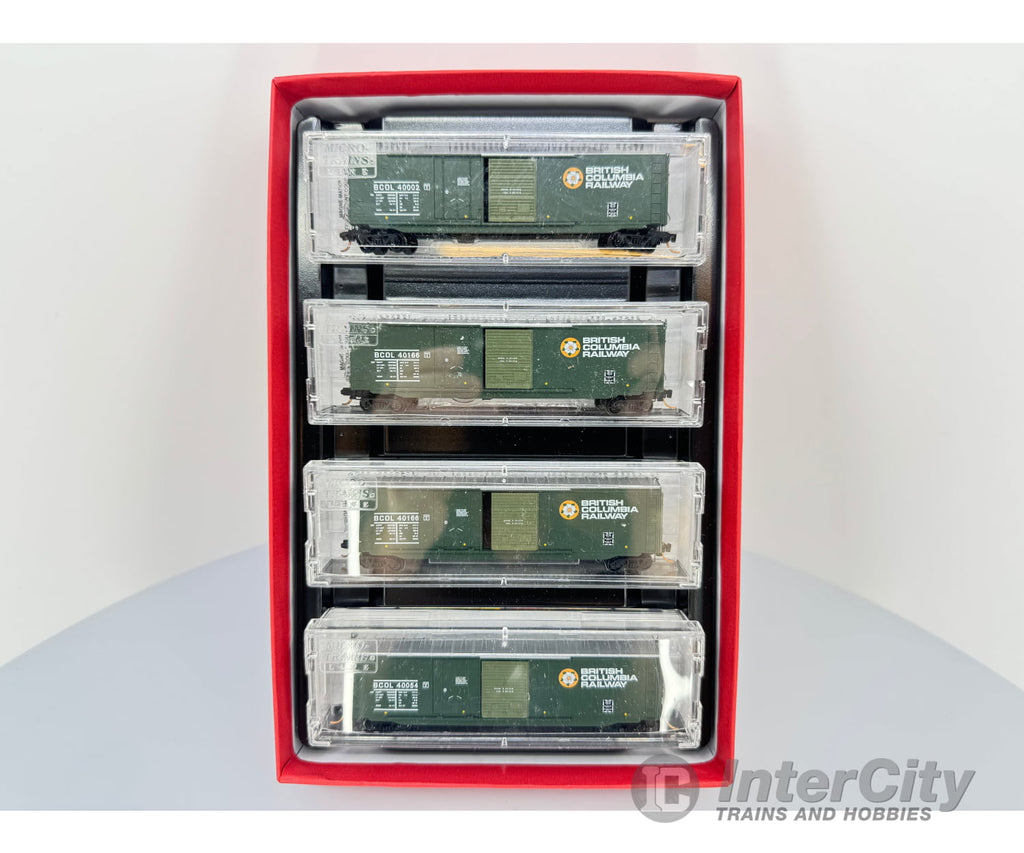 Micro Trains 99300086 N Four Car Runner Pack 40002 40054 40166 40178 British Columbia Railway