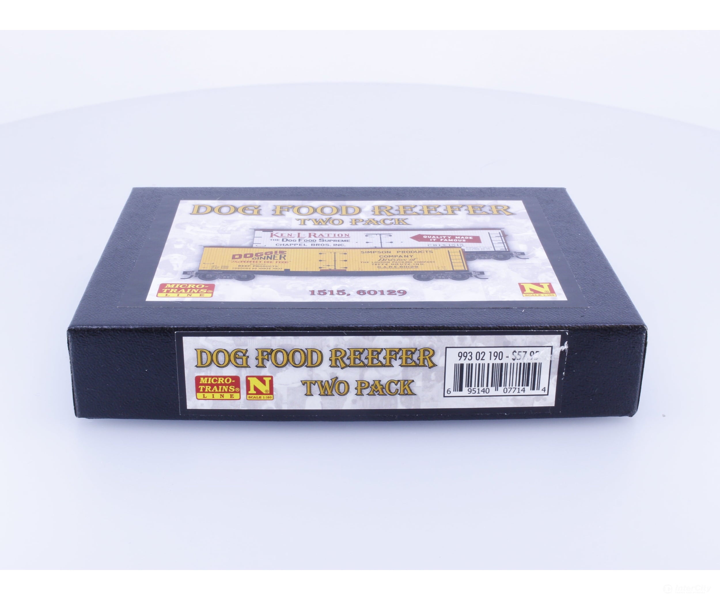 Micro Trains 99302190 N 40’ Dog Food Reefer 2 Pack (CBIX & GARE) 1516,60129 Freight Cars