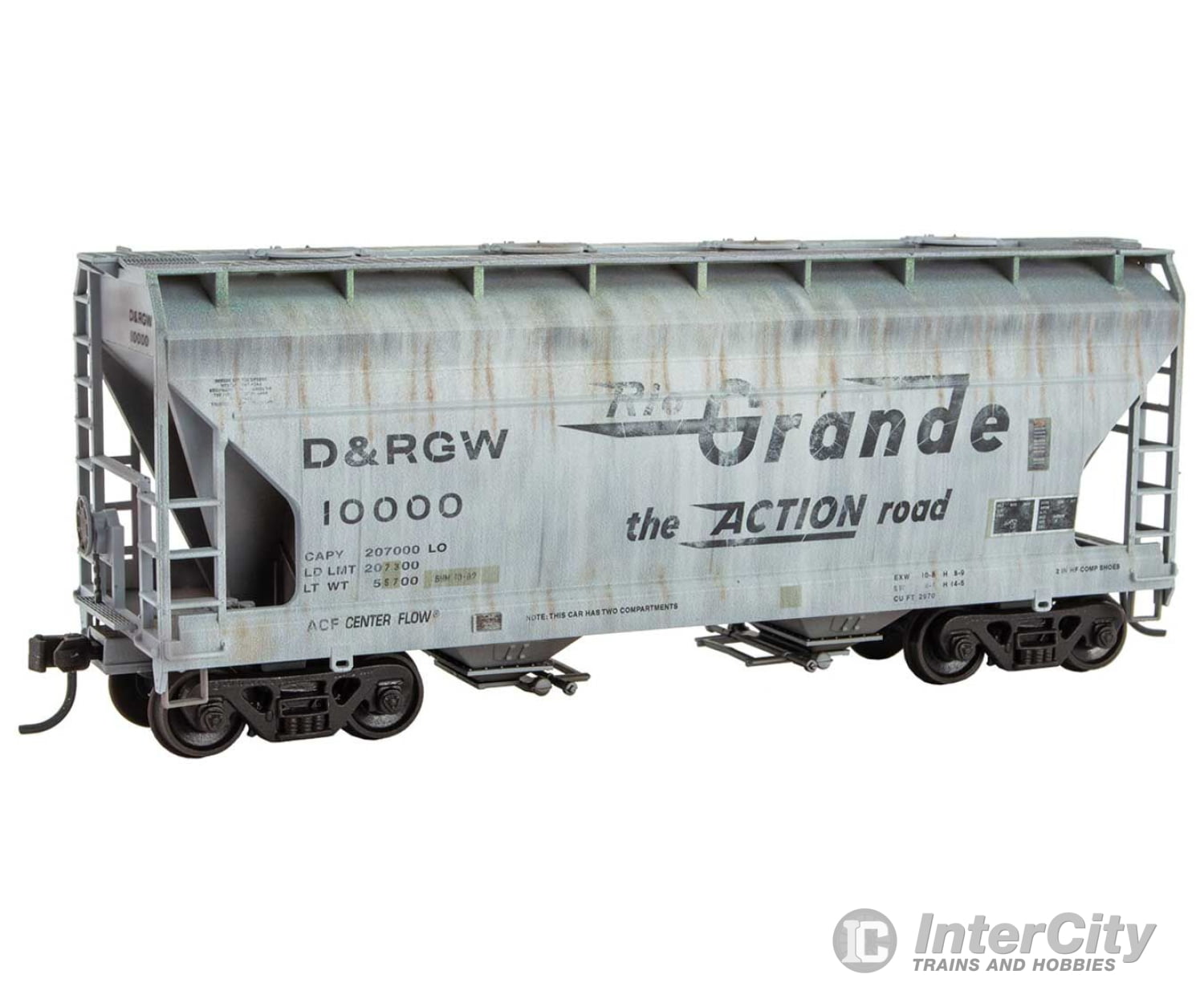 Micro Trains Ho 2200005 Acf 2-Bay Covered Hopper - Ready To Run Denver & Rio Grande Western #10000