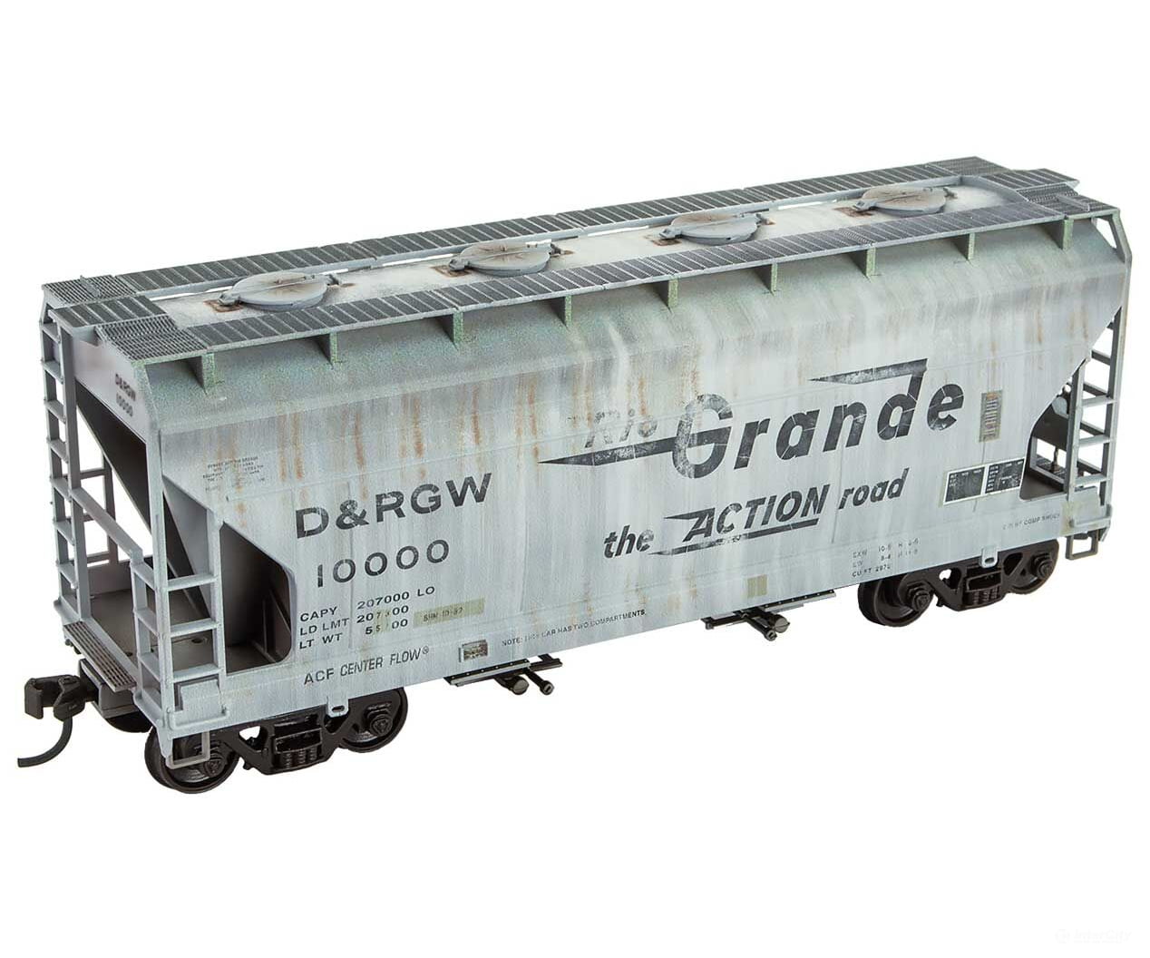 Micro Trains Ho 2200005 Acf 2-Bay Covered Hopper - Ready To Run Denver & Rio Grande Western #10000