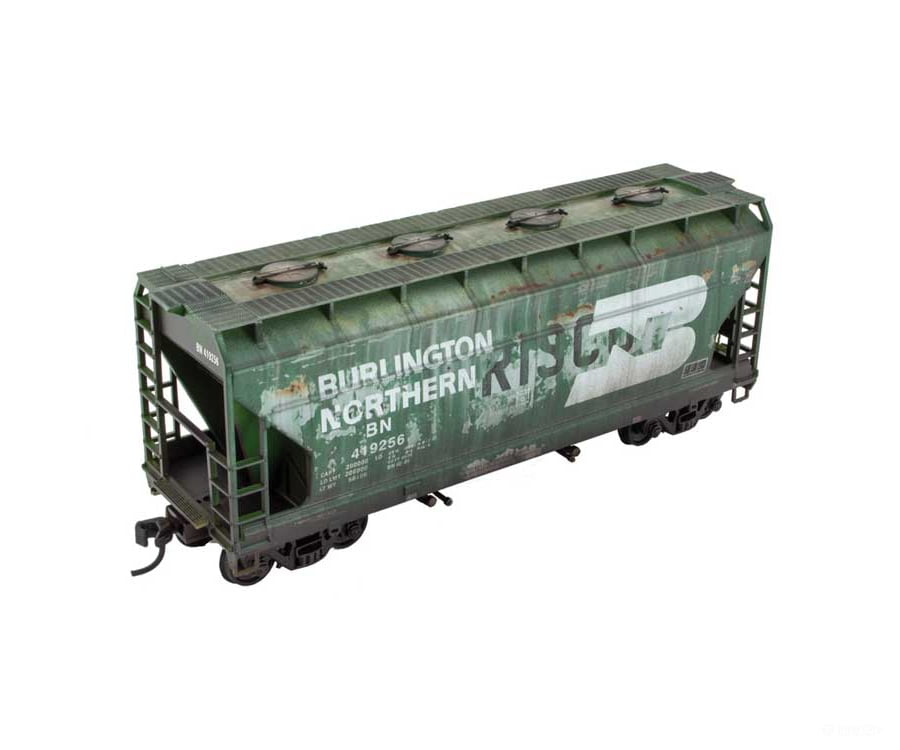 Micro Trains HO 220010008 ACF 2-Bay Covered Hopper - Kit - Grit N Grime - Burlington Northern #246038 (Weathered