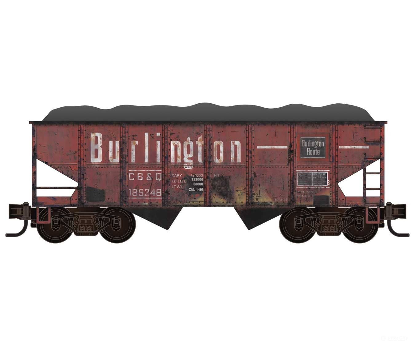 Micro Trains HO 2500004 Grit n’ Grime 2-Bay Hopper Kit CB&Q 189248 Freight Cars