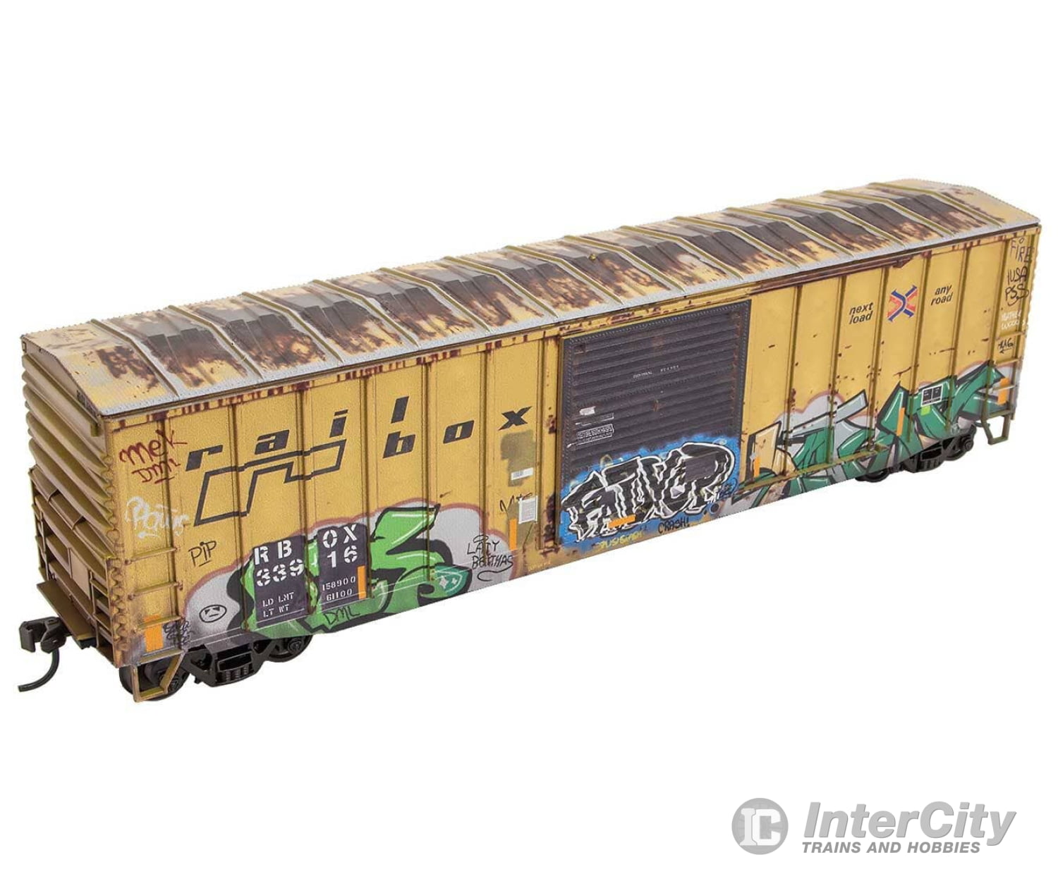 Micro Trains Ho 5600002 50’ Exterior-Post Modern Boxcar - Kit Railbox #33916 (Weathered Yellow