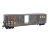 Micro Trains HO 5600005 50’ Exterior-Post Modern Boxcar - Kit - CSX #141288 (Weathered blue yellow) Freight Cars