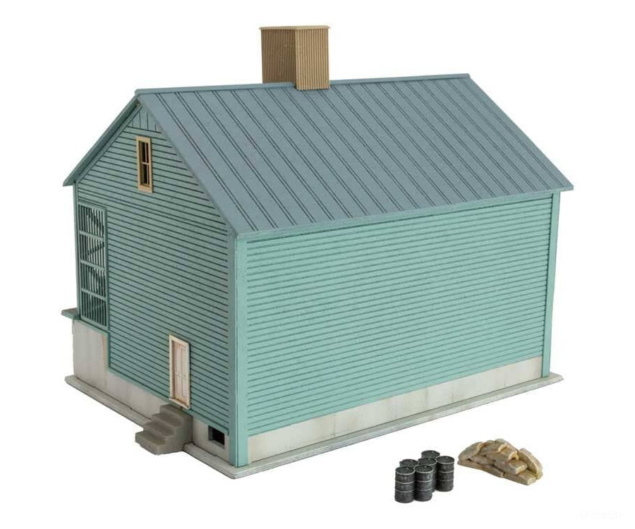 Micro Trains Ho 90056010 Grain Storage Building W/40’ Boxcar - Kit Unpainted Structure Boxcar
