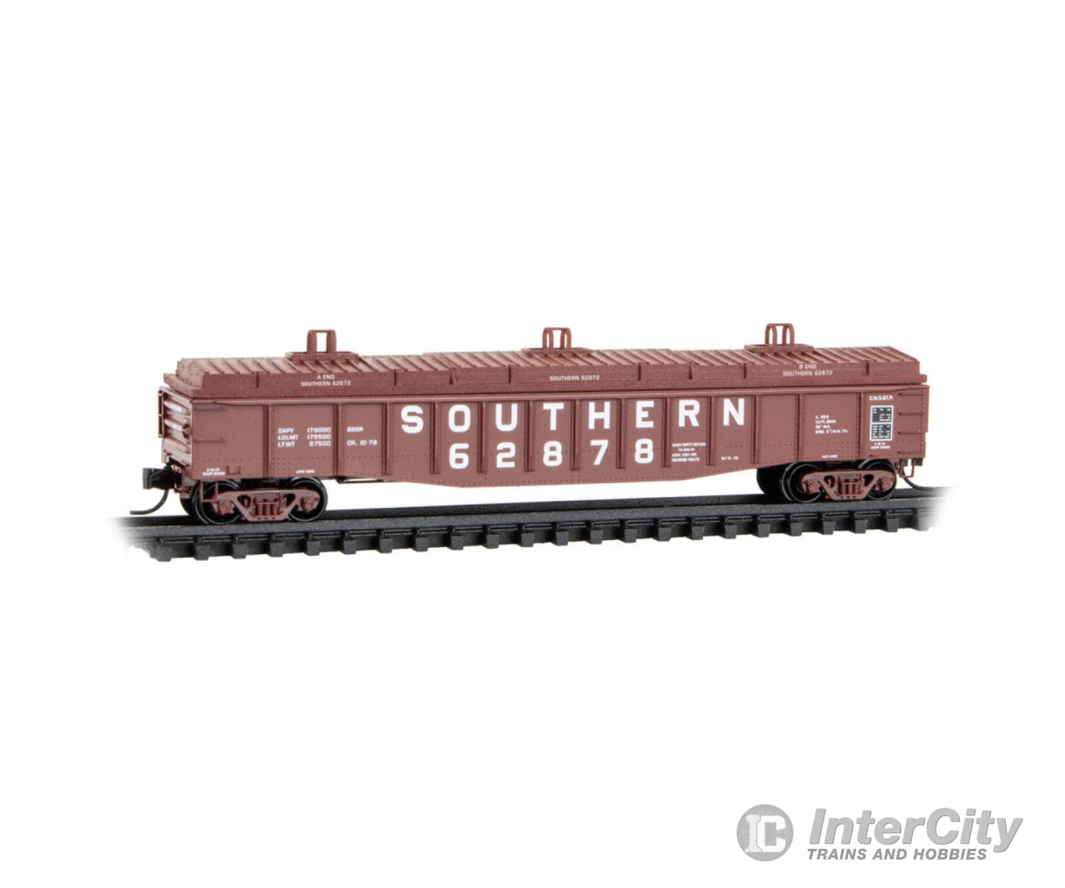 Micro Trains Line N 10500037 50’ 15-Panel Fixed-End Gondola W/Cover - Ready To Run Southern