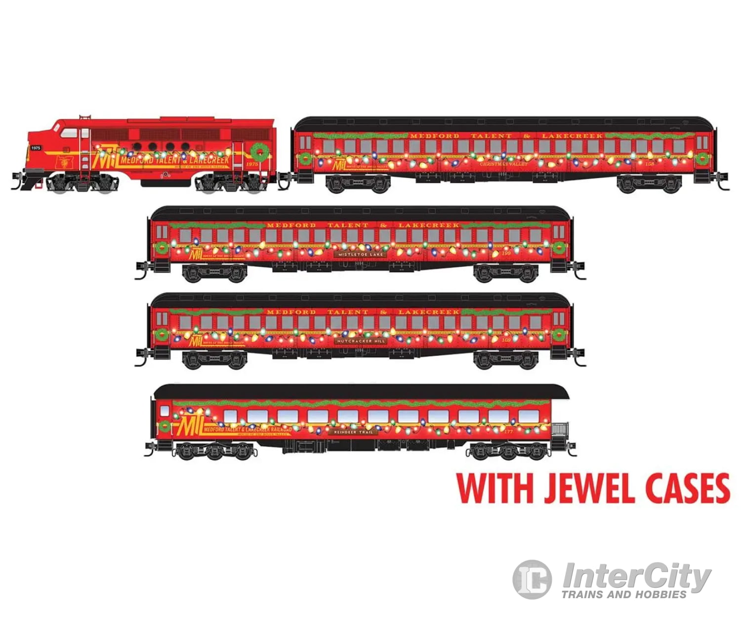 Micro Trains Line N 489-98321388 2024 Mt&L Rr Christmas Train-Only Set - Standard Dc -- Medford