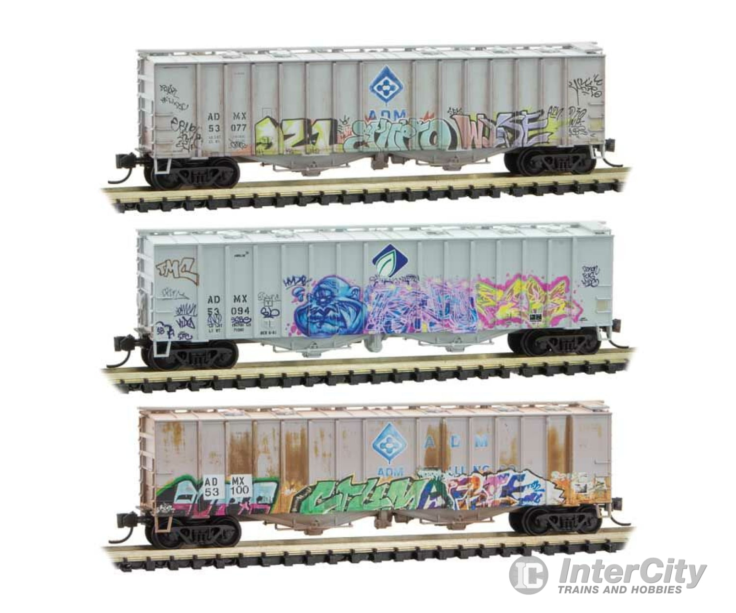 Micro Trains Line N 50 Airslide Covered Hopper 3-Pack - Ready To Run Archer-Daniels-Midland 53077