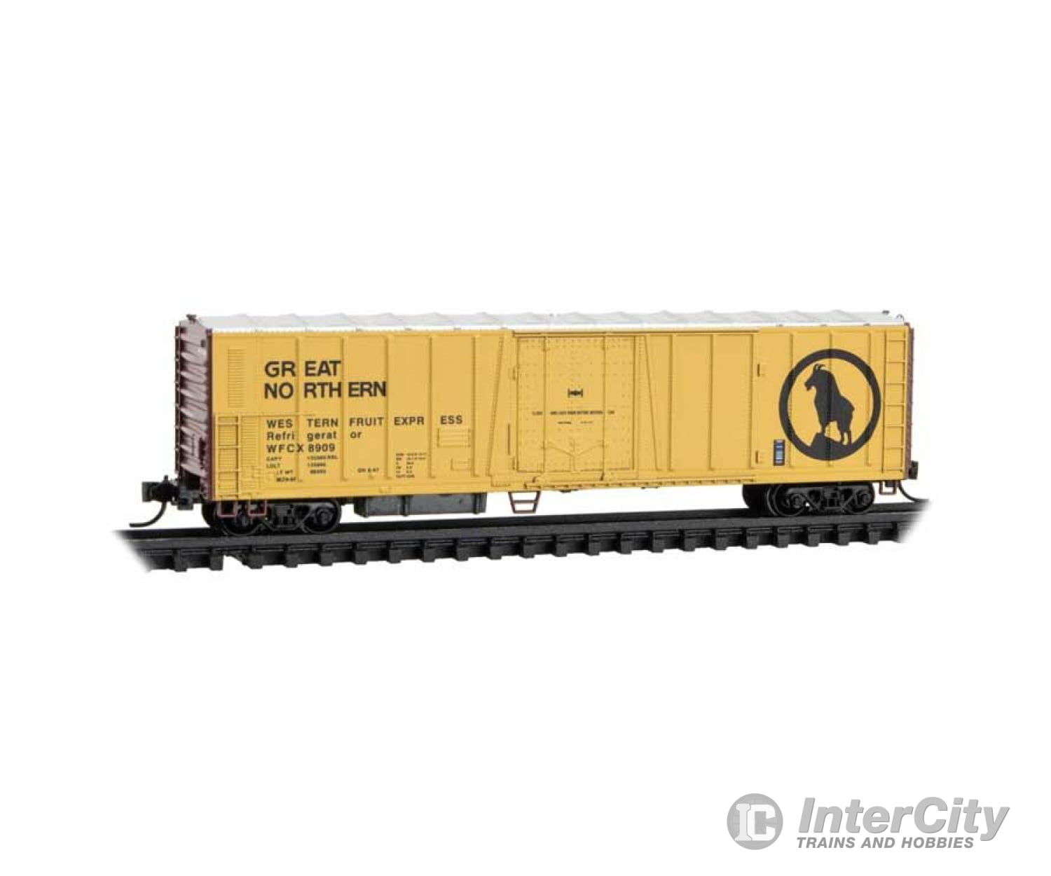 Micro Trains Line N 8100061 Pc&F Class R-70-13 Steel Mechanical Reefer No Roofwalk - Great Northern